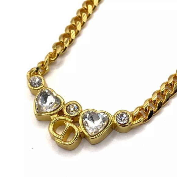 100% Authentic ChristianDior Clear Hardware Rhinestones Necklace 228-091824 - Picture 1 of 4